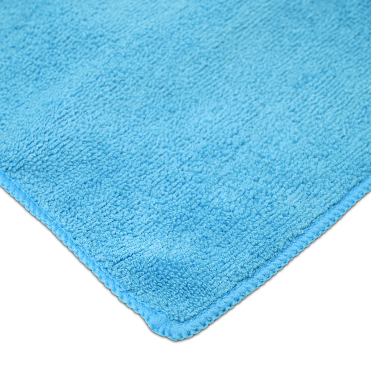 The Rag Company Edged 365 Premium All-Purpose 16 x 16 Microfibre Terry Towel - Light Blue (10 Pack)