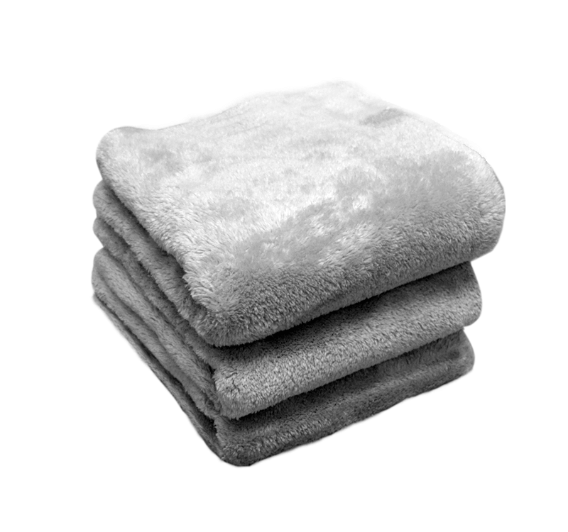 The Rag Company Eagle Edgeless 500 16 x 24 Plush Microfiber Towel - Light Grey