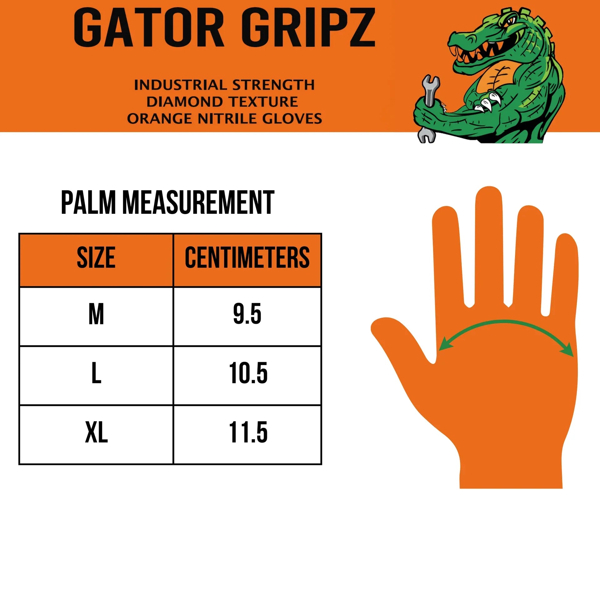 Tough Glove Gator Gripz (50 Gloves, Various Sizes)