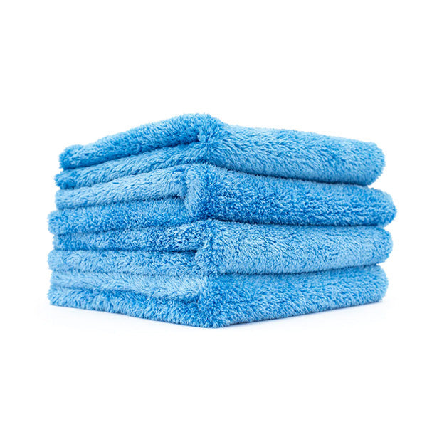 The Rag Company Eagle Edgeless 500 16 x 16 Plush Microfibre Towel - Blue (4 Pack)