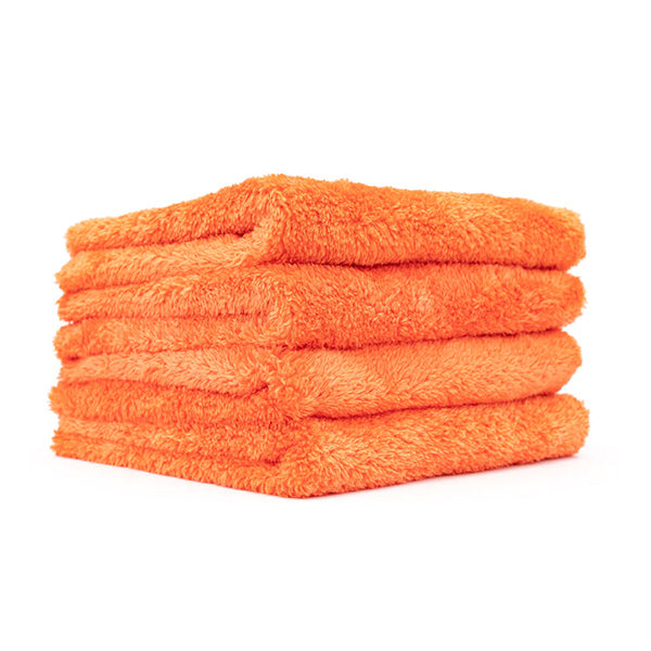 The Rag Company Eagle Edgeless 500 16 x 16 Plush Microfibre Towel - Orange (4 Pack)