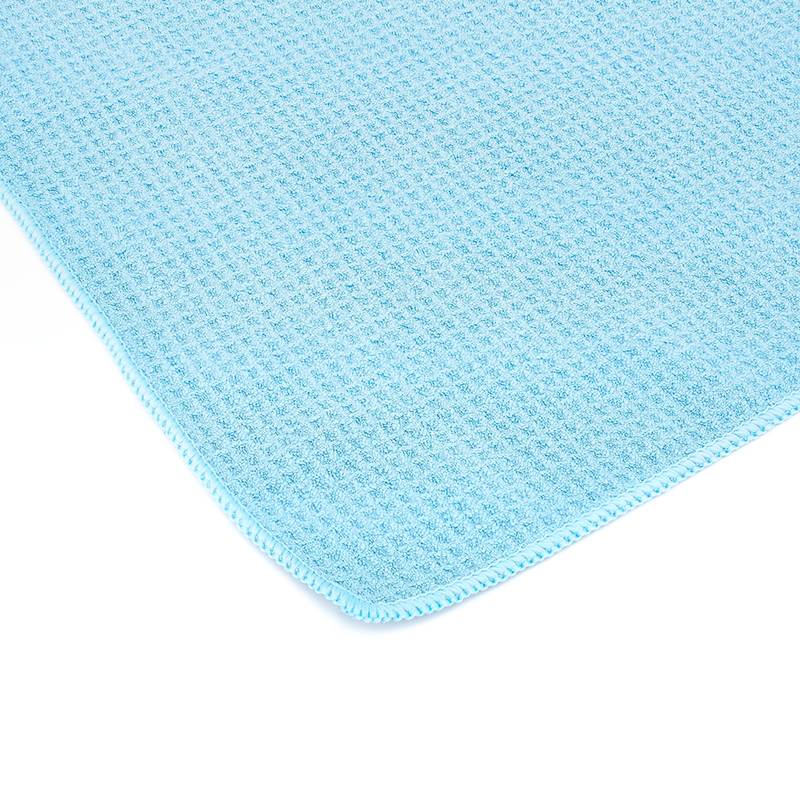 The Rag Company 16 x 16 Standard Microfibre Waffle-Weave Towel - Light Blue (3 Pack)