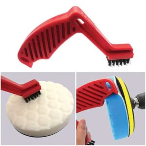 Polishing Pad Cleaning Brush In Use